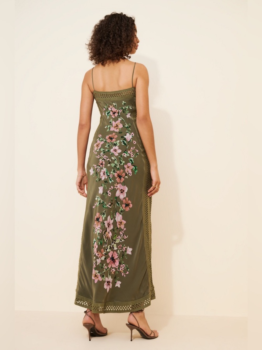 NWT Bec+Bridge Camelia Maxi Dress Olive Gardenia Floral - Picture 3 of 14